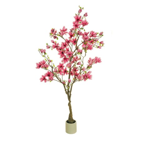 Plante artificielle de magnolia toucher réel en pot, 210 cm - rose 