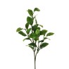 Lot de 12 - Branche artificielle de feuilles de citronnier toucher réel, 65 cm - vert 