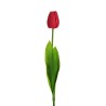 Lot de 24 - Tulipe artificielle PU toucher réel, 73 cm - rouge 