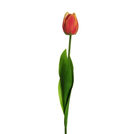 Lot de 24 - Tulipe artificielle PU toucher réel, 73 cm - orange 