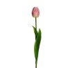 Lot de 24 - Tulipe artificielle PU toucher réel, 73 cm - rose 