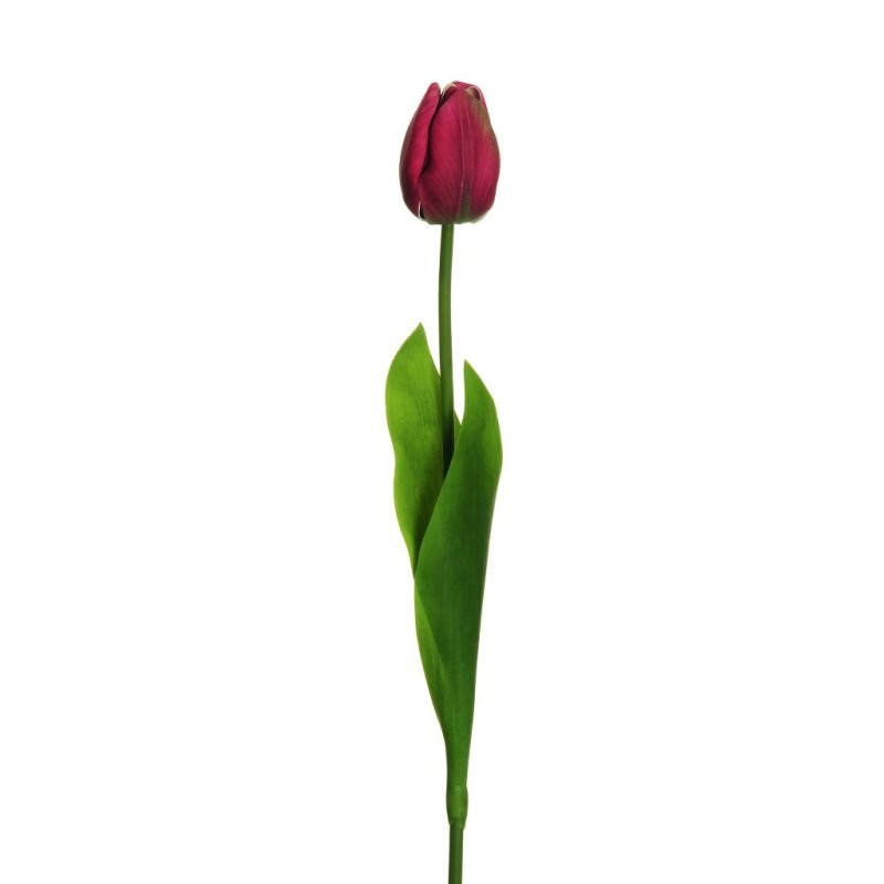 Lot de 24 - Tulipe artificielle PU toucher réel, 73 cm - fuchsia 