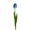 Lot de 24 - Tulipe artificielle PU toucher réel, 73 cm - bleu 