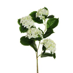 Lot de 12 - Long bouquet artificiel d'hortensia arborescens X2, 80 cm - blanc 