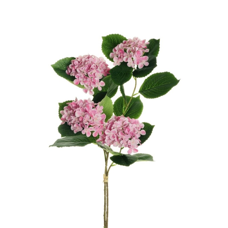Lot de 12 - Long bouquet artificiel d'hortensia arborescens X2, 80 cm - rose 