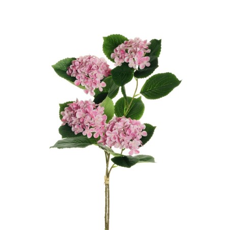 Lot de 12 - Long bouquet artificiel d'hortensia arborescens X2, 80 cm - rose 