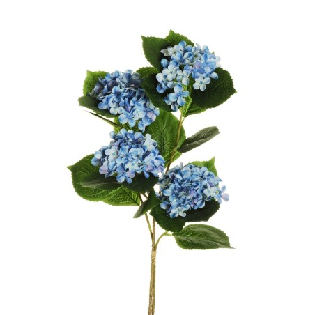 Lot de 12 - Long bouquet artificiel d'hortensia arborescens X2, 80 cm - bleu 