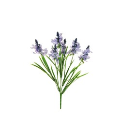 Lot de 24 - Petit buisson artificiel de jacinthe sauvage X6, 39 cm - lavande 