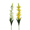 Lot de 24 - Tige artificielle de muflier, 80 cm - blanc jaune 