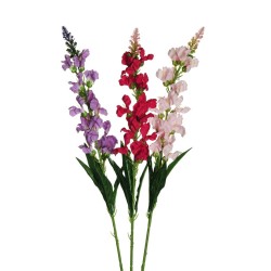 Lot de 24 - Tige artificielle de muflier, 80 cm - fuchsia rose violet clair 
