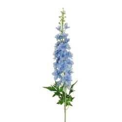 Lot de 16 - Tige artificielle de delphinium géante floquée, 120 cm - bleu clair 