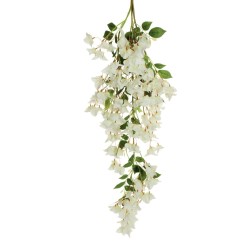 Lot de 6 - Buisson suspendu artificiel de bougainvillier X3, 122 cm - blanc 