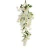 Lot de 6 - Buisson suspendu artificiel de bougainvillier X3, 122 cm - blanc 