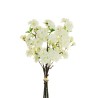 Lot de 12 - Bouquet artificiel de fleurs de pêcher toucher réel X3, 49 cm - blanc 