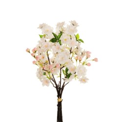 Lot de 12 - Bouquet artificiel de fleurs de pêcher toucher réel X3, 49 cm - rose clair 