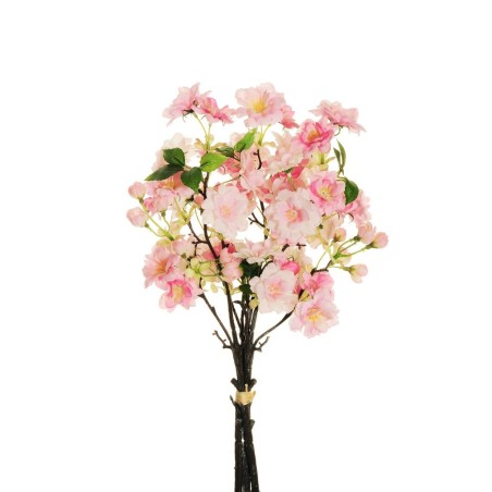 Lot de 12 - Bouquet artificiel de fleurs de pêcher toucher réel X3, 49 cm - rose 