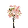 Lot de 12 - Bouquet artificiel de fleurs de pêcher toucher réel X3, 49 cm - rose 