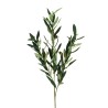 Lot de 16 - Tige artificielle d'olivier toucher réel floqué X3 avec fruits, 85 cm - vert gris 