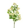 Lot de 12 - Tige artificielle de fleurs de fraisier toucher réel X3, 90 cm - blanc 