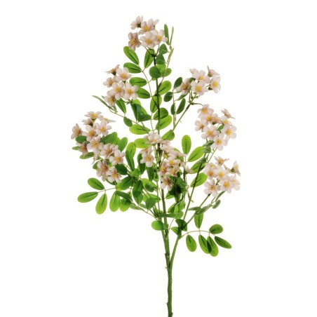 Lot de 12 - Tige artificielle de fleurs de fraisier toucher réel X3, 90 cm - rose clair 