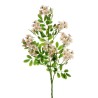 Lot de 12 - Tige artificielle de fleurs de fraisier toucher réel X3, 90 cm - rose clair 