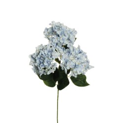 Lot de 12 - Tige artificielle d'hortensia arborescens impression 3D X3, 70 cm - bleu clair crème 