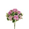 Lot de 12 - Buisson artificiel de pivoines et hortensias X5, 57 cm - violet crème 