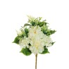 Lot de 12 - Demi-buisson artificiel de pivoines et hortensias X7, 45 cm - blanc 