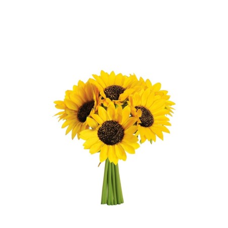 Lot de 30 - Bouquet artificiel de tournesols X7, 22 cm - jaune 