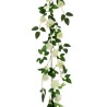 Lot de 24 - Guirlande artificielle de mini roses, 170 cm - blanc 