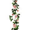 Lot de 24 - Guirlande artificielle de mini roses, 170 cm - rose 