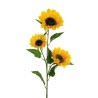 Lot de 24 - Tige artificielle de tournesol X3, 77 cm - jaune 