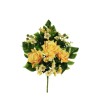 Lot de 10 - Demi-buisson artificiel de roses, eucryphia, eucalyptus et monstera X7, 48 cm - jaune clair 