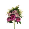 Lot de 8 - Demi-buisson artificiel de pivoines et agapanthes X11, 55 cm - violet lilas 