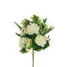 Lot de 8 - Demi-buisson artificiel de pivoines, eucryphia, dracaena et eucalyptus X11, 51 cm - blanc 