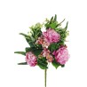 Lot de 8 - Demi-buisson artificiel de pivoines, eucryphia, dracaena et eucalyptus X11, 51 cm - violet fuchsia lilas 