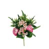 Lot de 10 - Demi-buisson artificiel de pivoines, eucryphia, dracaena et eucalyptus X7, 45 cm - fuchsia violet 