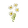 Lot de 36 - Tige artificielle de marguerite floquée X4, 60 cm - blanc 