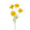 Lot de 36 - Tige artificielle de marguerite floquée X4, 60 cm - jaune 