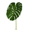 Lot de 12 - Feuille artificielle de philodendron monstera toucher réel, 114 cm - vert foncé 
