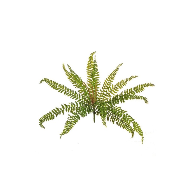 Lot de 12 - Buisson artificiel de fougère asplenium caoutchouc X14, 60 cm - vert 