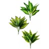 Lot de 36 - Buisson artificiel de sansevieria, dracaena, dieffenbachia toucher réel impression 3D X9, 40 cm - vert jaune 