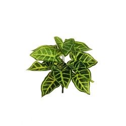 Lot de 15 - Buisson artificiel d'anthurium toucher réel impression 3D X12, 34 cm - vert 