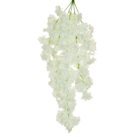 Lot de 24 - Buisson suspendu artificiel de fleurs de pêcher X5, 70 cm - blanc 