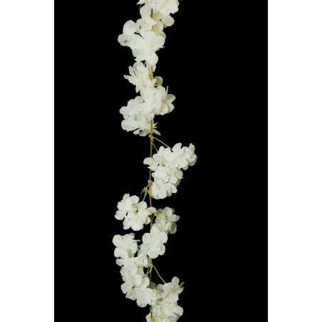 Lot de 48 - Guirlande artificielle de fleurs de pêcher, 180 cm - blanc 