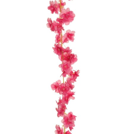 Lot de 48 - Guirlande artificielle de fleurs de pêcher, 180 cm - rose vif 