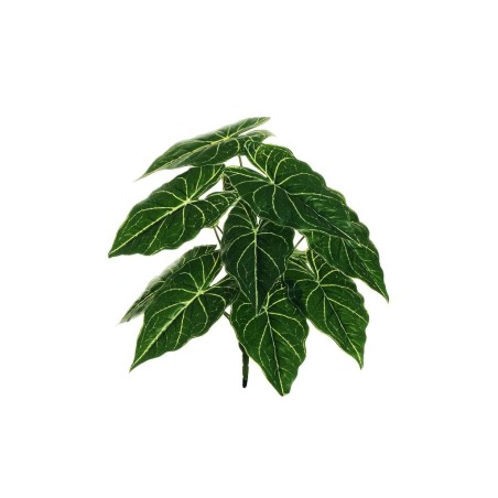 Lot de 24 - Buisson artificiel d'alocasia toucher réel X12, 47 cm - vert crème 