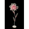 Lot de 6 - Coquelicot artificiel moyen organza sur socle bois D. 50 cm, 140 cm - rose vif 