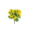 Lot de 24 - Buisson artificiel de pensées X5, 31 cm - jaune 
