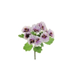 Lot de 24 - Buisson artificiel de pensées X5, 31 cm - lilas 